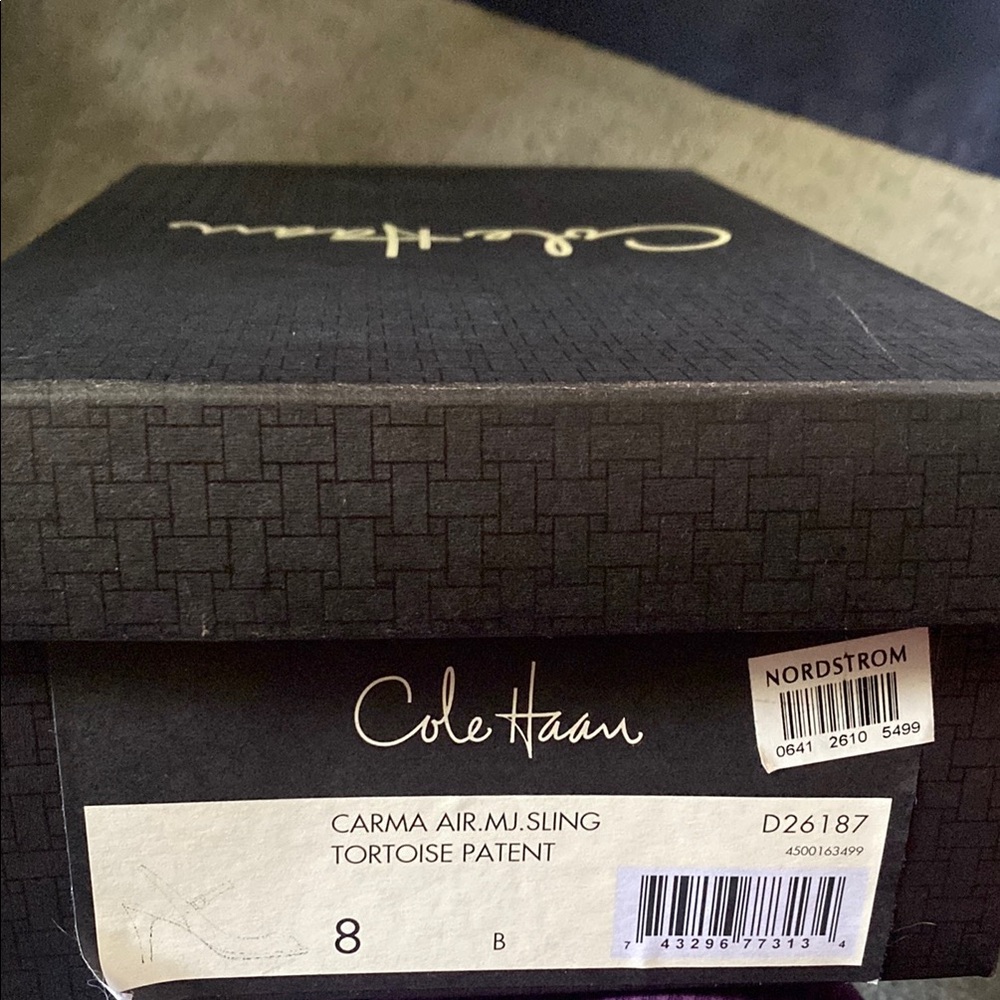 Cole Haan Tortoise Patent Slingback Shoes